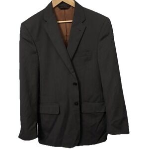 JOS A Bank Size 39R "Joseph" Charcoal Gray with White Pin Stripes Blazer